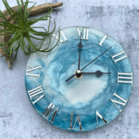 【送料無料】Metallic wave ART clock - 直径17cm -　No.001シルバー