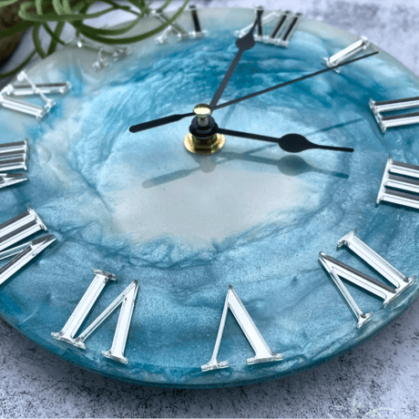【送料無料】Metallic wave ART clock - 直径17cm -　No.001シルバー