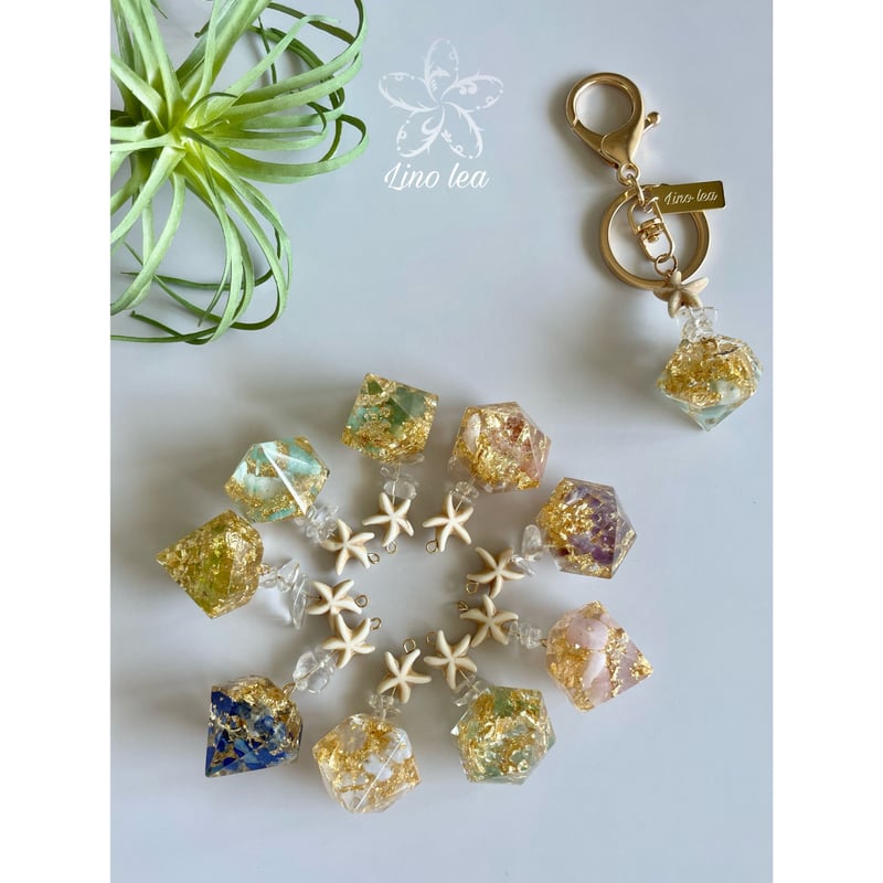 天然石』ダイヤ型キーホルダー | Lino lea