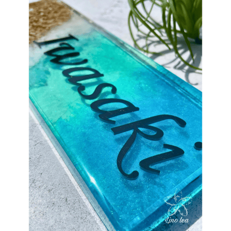 立体ブラック Ocean lea LUXEネームプレートlarge【送料無料】