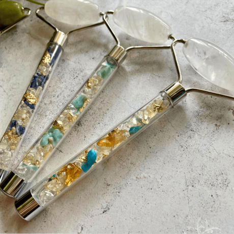 Stone lea 美顔ローラー（水晶・ラリマー）silver