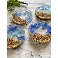 送料込 Lulu coaster　Blue系（トレイ）