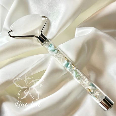 Stone lea 美顔ローラー（水晶・ラリマー）silver