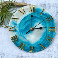 【送料無料】Metallic wave ART clock - 直径17cm -　No.002ゴールド