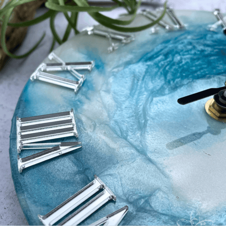 【送料無料】Metallic wave ART clock - 直径17cm -　No.001シルバー