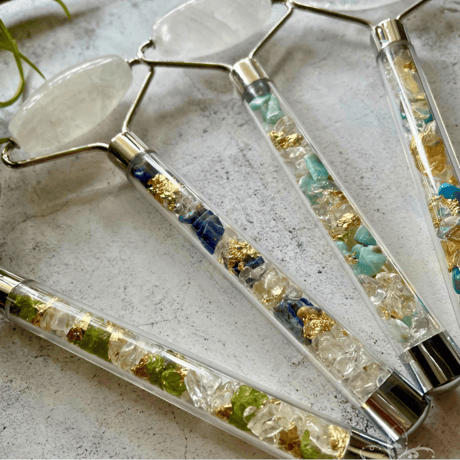Stone lea 美顔ローラー（水晶・ラリマー）silver