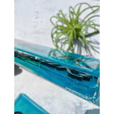 立体ブラック Ocean lea LUXEネームプレートlarge【送料無料】