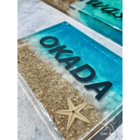 立体ブラック Ocean lea LUXEネームプレートsmall 【送料無料】