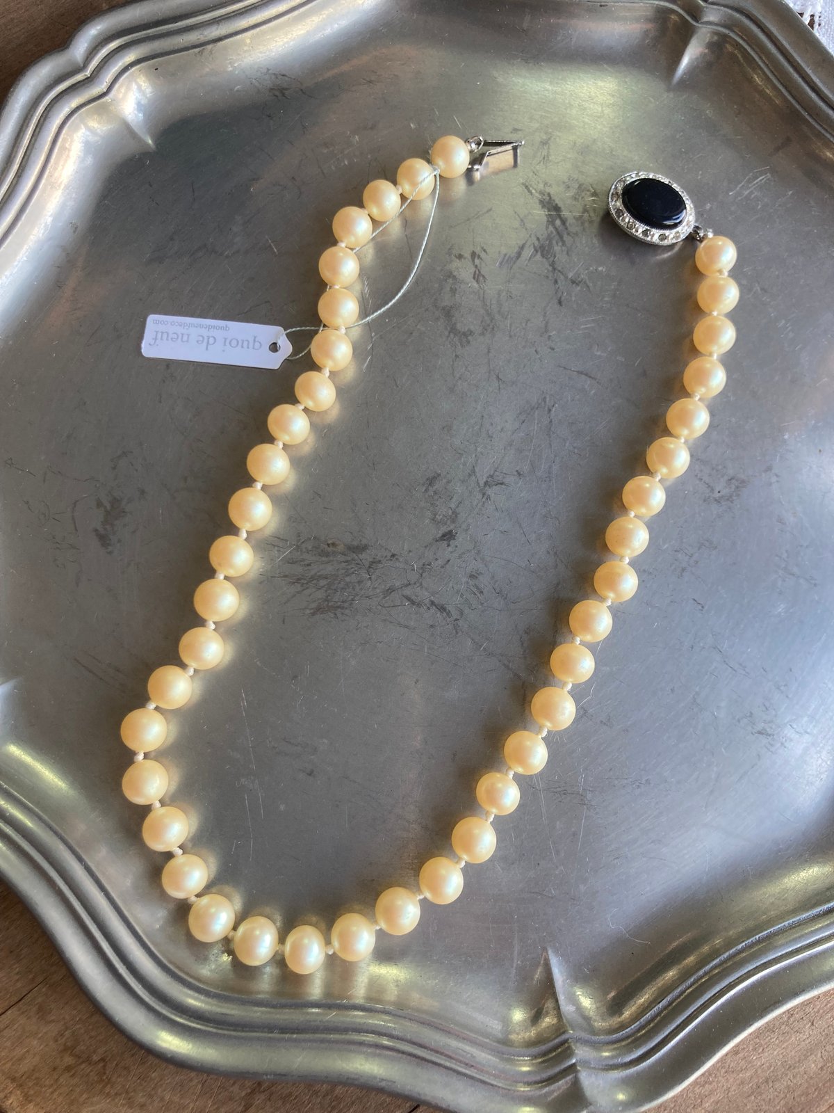 アンティークガラスネックレス MK-7936】透明クリスタルガラスネックレス | Mariko Kohga Official