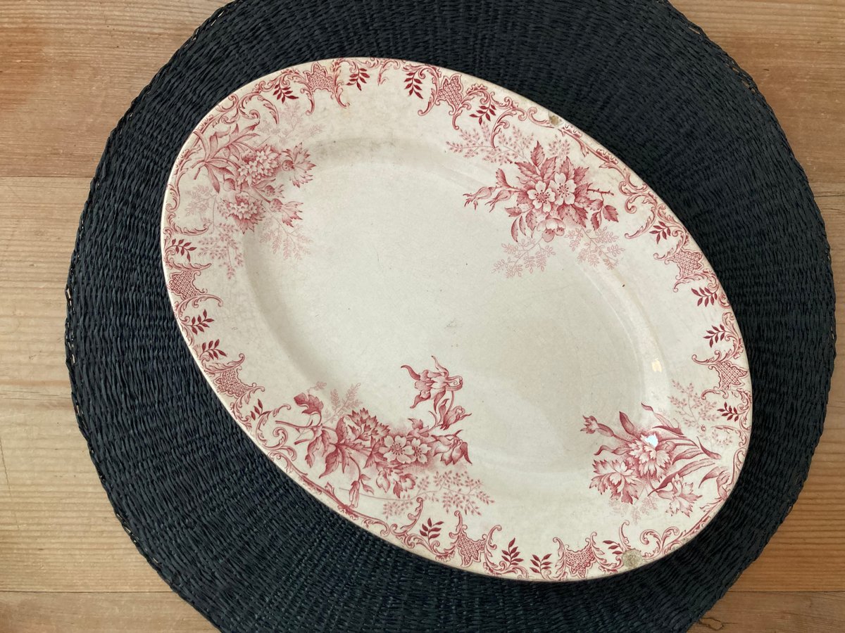 antiqueーオーバルプレート 赤アンティークオーバルプレート | quoi de neuf