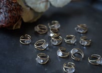 真鍮とハーキマー　イヤーカフ