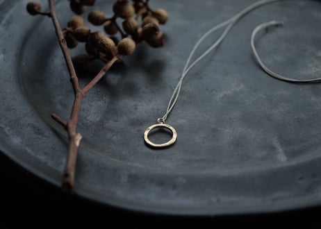真鍮フープ＆粒々3way ピアス　Lサイズ