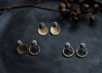 真鍮プレート＆粒々3way ピアス