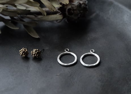 シルバーフープ＆粒々3way ピアス
