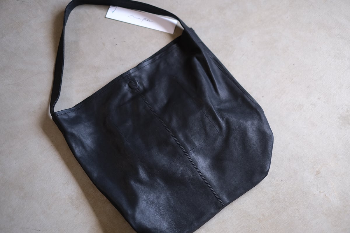 ワンショルダー ゴートレザー bag 「M size」 ブラック | atelier sou