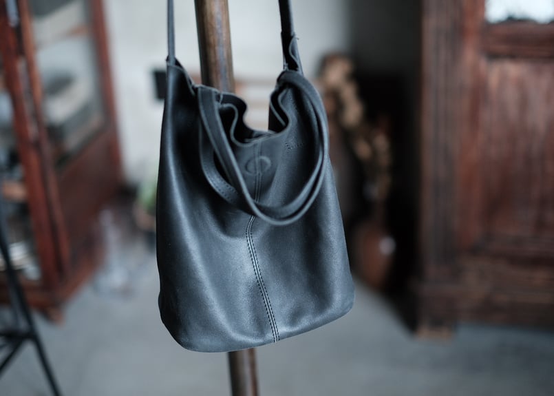 2way ゴートレザー bag 「S size」ブラック | atelier sou