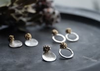 アシンメトリー　シルバープレート＆粒々3way ピアス