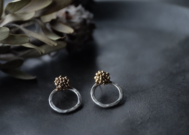 シルバーフープ＆粒々3way ピアス | atelier sou