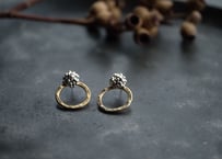 真鍮フープ＆粒々3way ピアス　Lサイズ