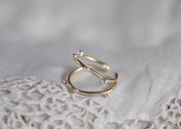 真鍮と銀粒（花冠）　イヤーカフ