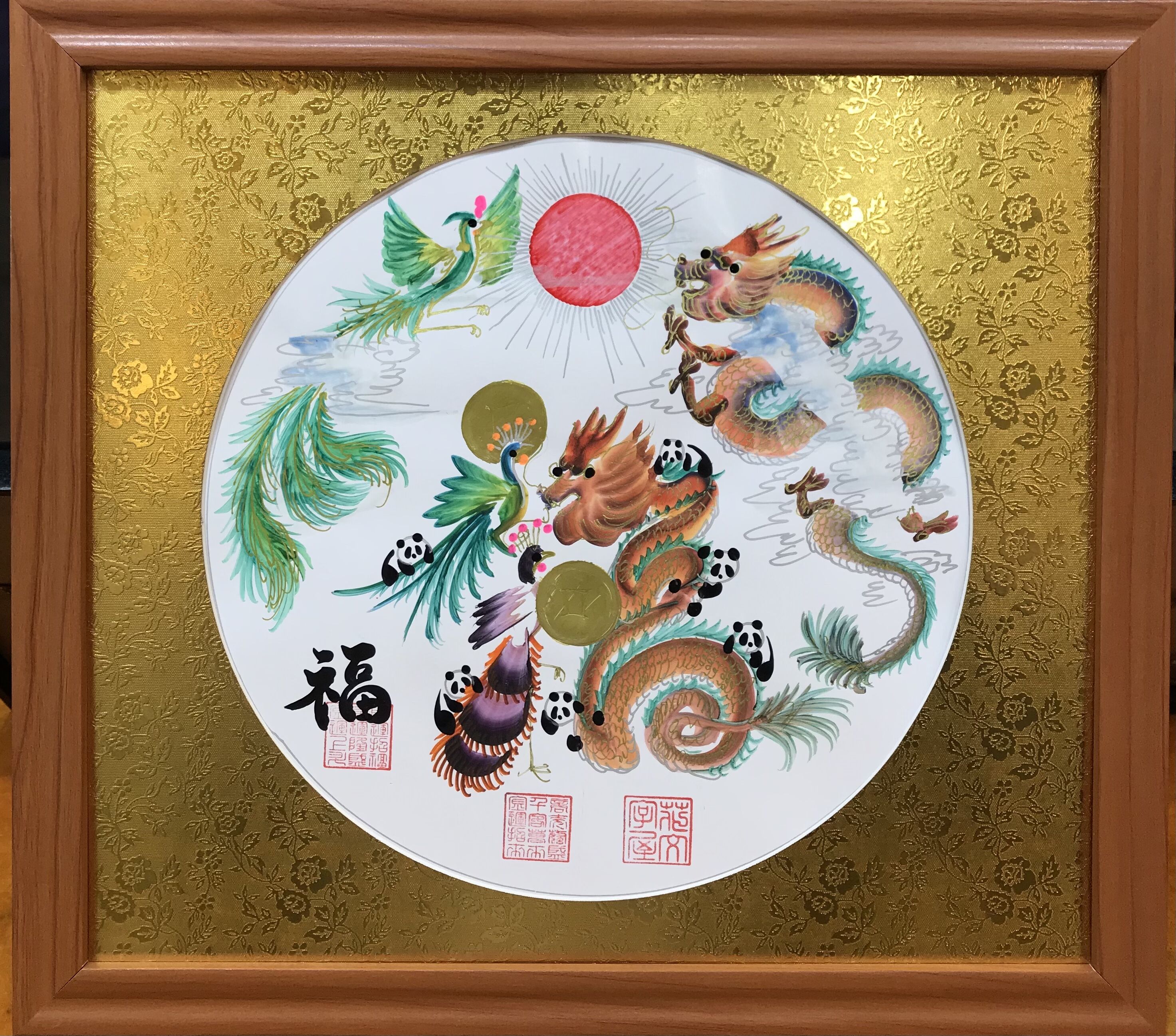 曼荼羅 マンダラ 風水 金額縁  絵画  オリエンタル   シンプルモダン 金脇付き 円タイプ円満タイプ 曼荼羅タイプ 開運風水花文字 お客様の