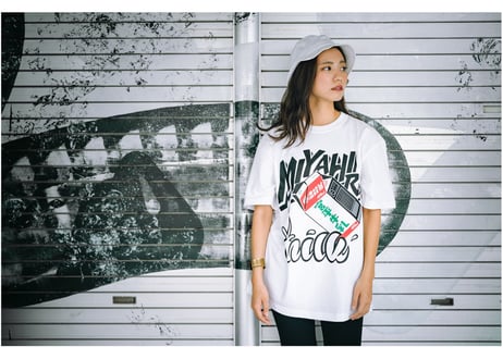 【送料198円】宮平牛乳 473ml Tシャツ ホワイト