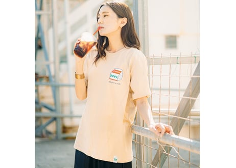 【送料198円】宮平牛乳 237ml Tシャツ  ライトベージュ
