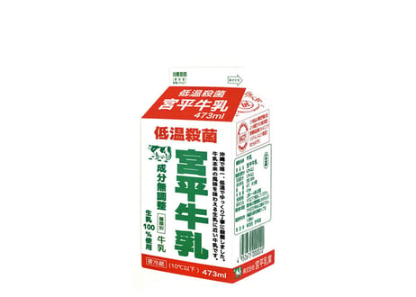 宮平牛乳ステッカー 防水（中）