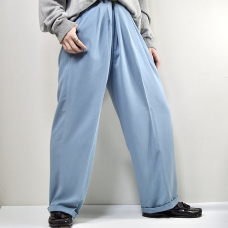 special silk pants aqua