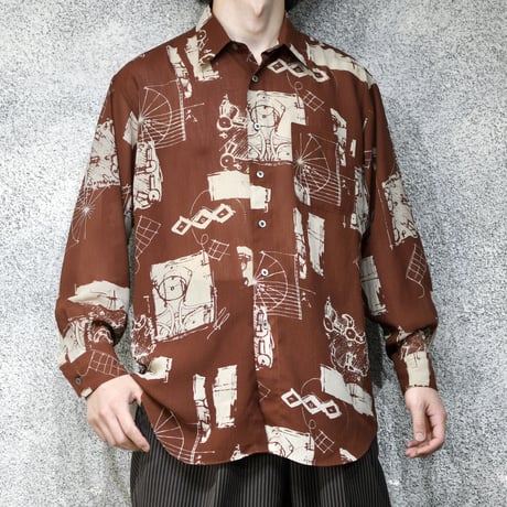 pattern see through shirt