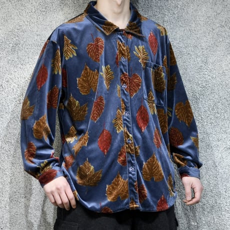 maple pattern velour shirt