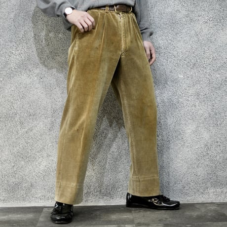 aging corduroy pants beige
