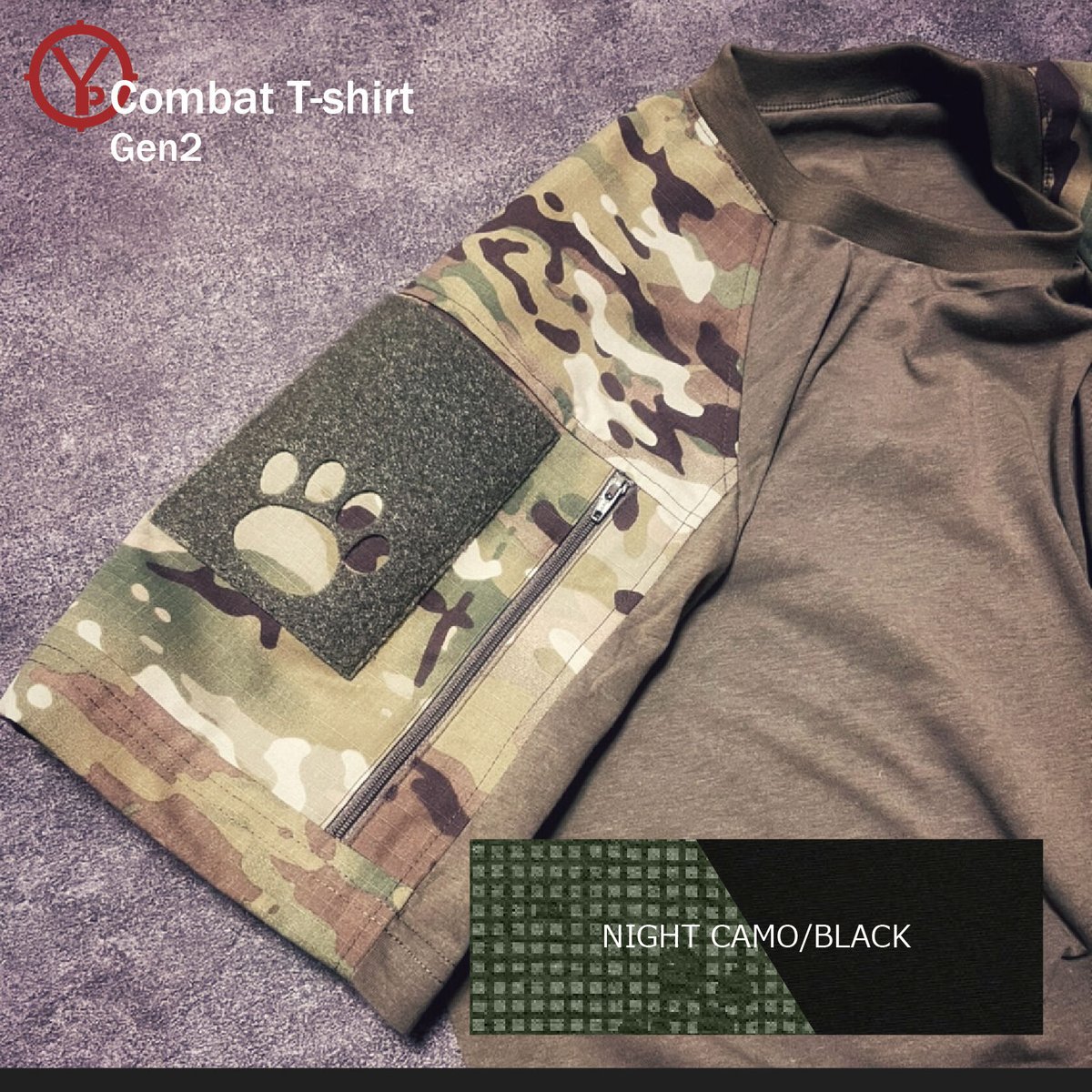 COMBAT T-shirt Gen2【NIGHT CAMO/BLACK】 | YAMAME