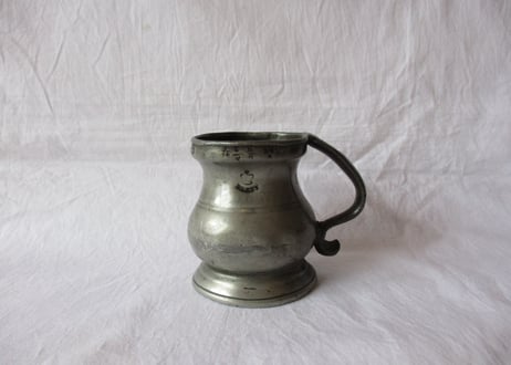 Victorian Pewter measure cup 1/2 Gill