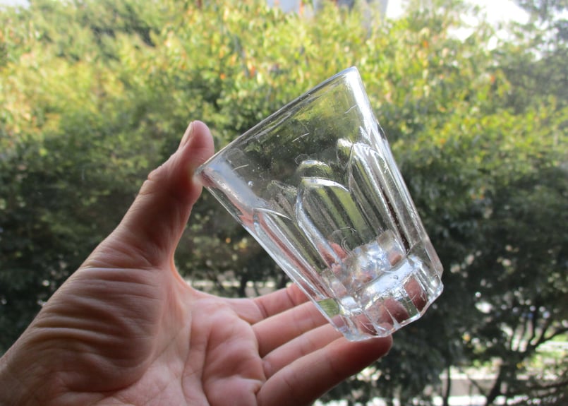 剣先グラス　剣先コップ　カットグラス　型吹き　あられコップ　和ガラス　リキュール 剣先グラス 剣先コップ カットグラス 型吹き あられコップ 和