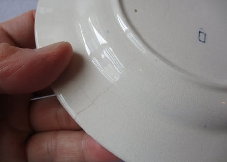 ままごと皿「Blue flower」 / Large flat plate【ダメージ】