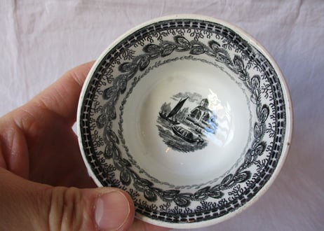 'Grisaille' Tea bowl / Ship【A】