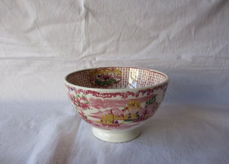 'Cafe au lait' Bowl / Red painting【B】
