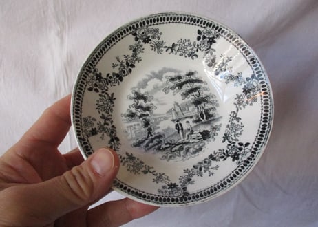 'Grisaille' Tea cup & Saucer「Pavillion」【A】