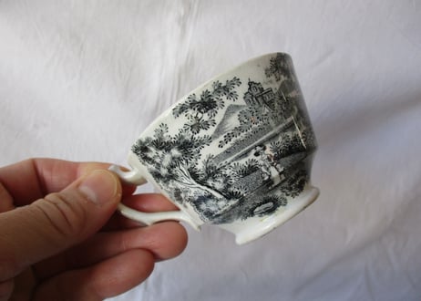'Grisaille' Tea cup & Saucer「Pavillion」【B】
