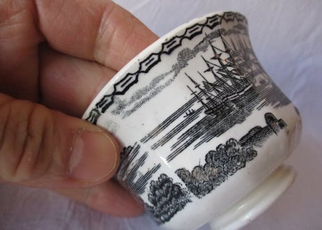 'Grisaille' Tea bowl / Ship【A】
