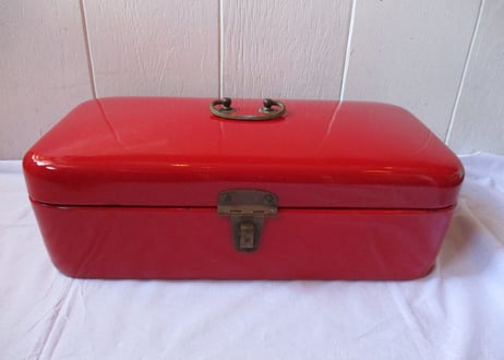 Enamel Bread box / Red【A】