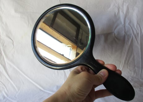 Hnad Mirror「Ebony wood」/ Round