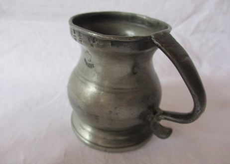 Victorian Pewter measure cup 1/2 Gill