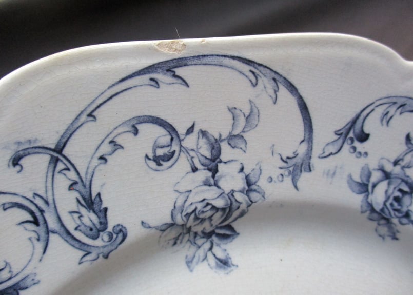 オランダ古窯ペトリュス. レゴ―(P. Regout )のブルーウィロー大皿 オランダ古窯ペトリュス. レゴ―(P. Regout )のブルーウィロー