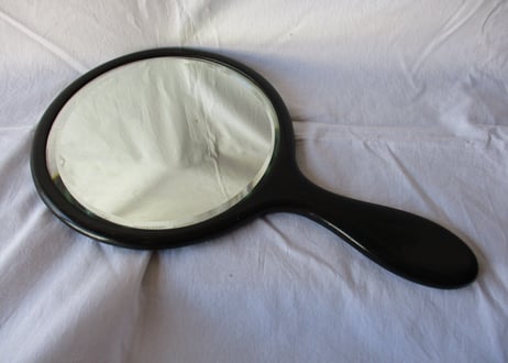 Hnad Mirror「Ebony wood」/ Round