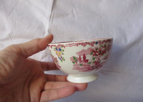 'Cafe au lait' Bowl / Red painting【B】