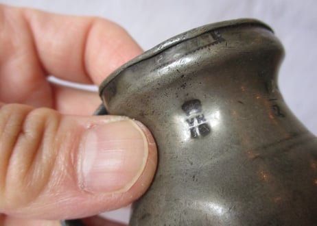 Victorian Pewter measure cup 1/2 Gill