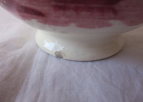 'Cafe au lait' Bowl / Red painting【B】