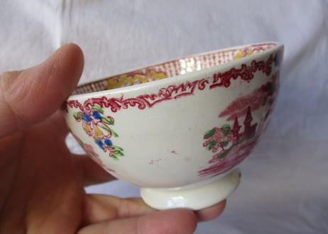 'Cafe au lait' Bowl / Red painting【B】